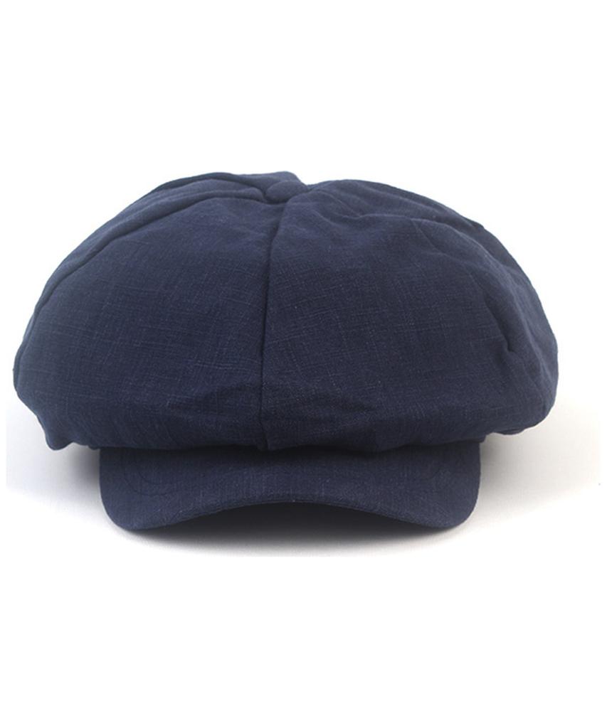 Yunibeosyeolkemiseuteuli Linen Navy Loose Fit Newsboy Cap