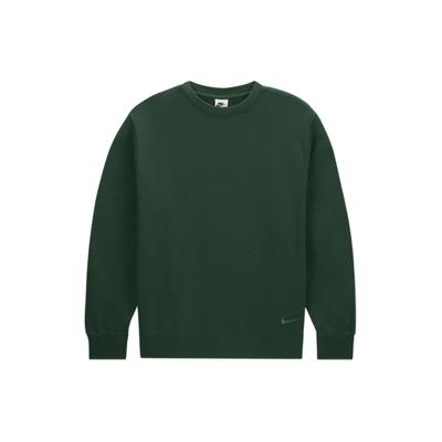 Solid Color Logo Embroidered Crewneck Sweatshirt Men Tops Green FB7223-341