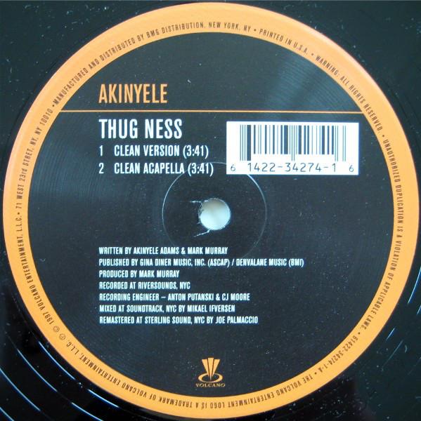 

12inch Record AKINYELE - Thug Ness 61422342741 Volcano 1997 US Rap & Hip-Hop/R&B Used