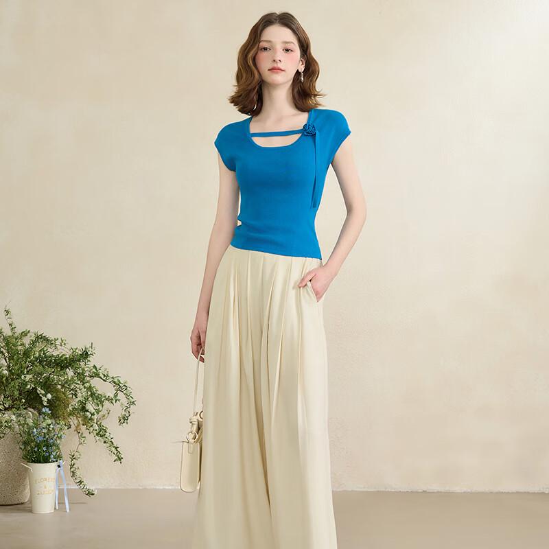 Xiyu Elegant Floral Design Knit Tank Top