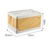 Handun Transparent Side-Opening Folding Storage Box with Wheels and Handle