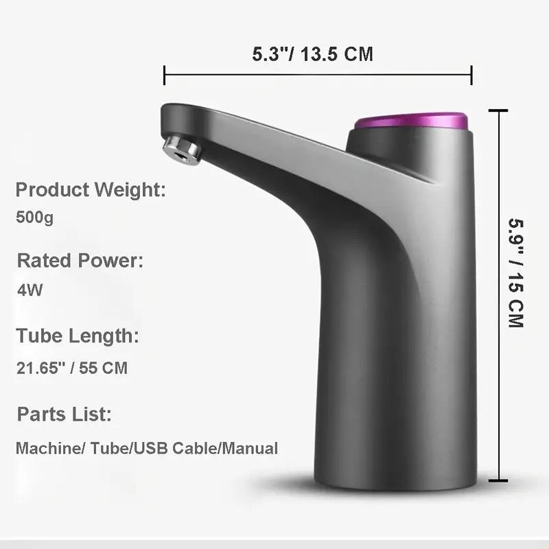 Tragbarer 5-Gallonen-Wasserspender mit USB-Aufladung - Automatische elektrische Pumpe geeignet für Zuhause, Büro und den Außenbereich