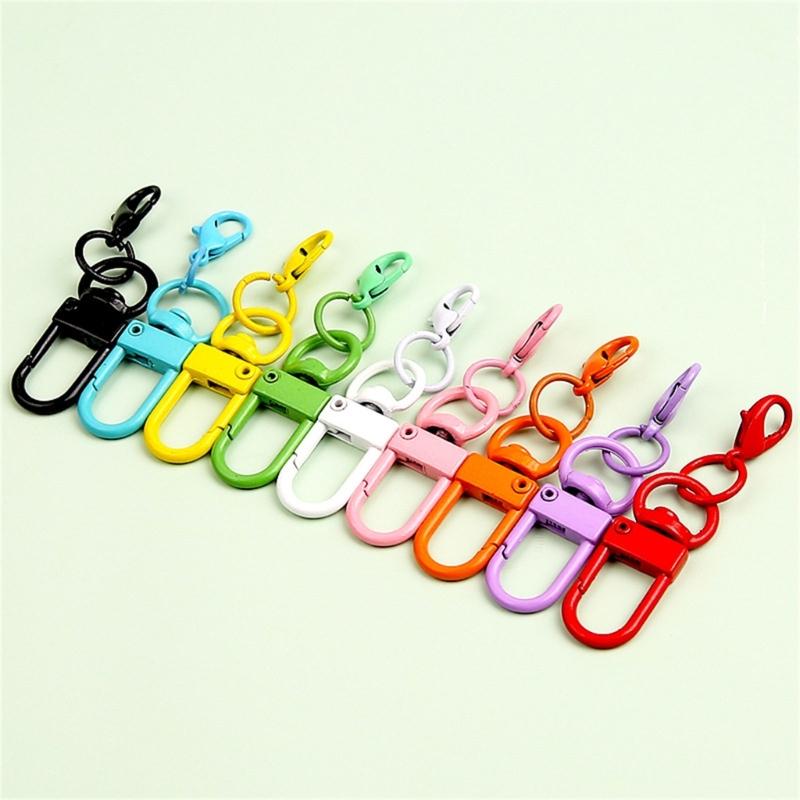 9Pcs U Shaped Rotating Lobster Clasp for Keychain and Accessories Jewelry Kits Fashionable Purse Clip Bags Pendants