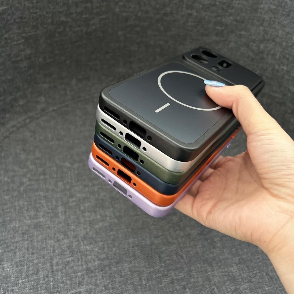 Nano Frosted Glass For Magsafe Magnetic Phone Case For OPPO Find X9 X9Pro Wireless Charge Shockproof Orange Armor Cover