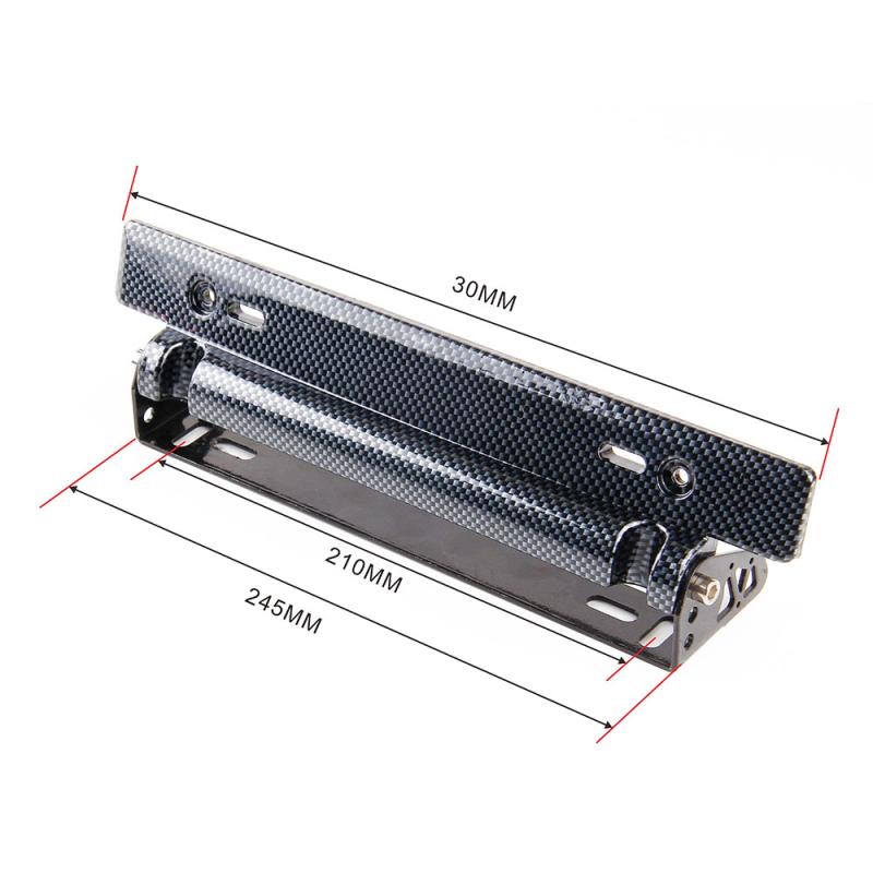 Car Modification Part  License Plate  Adjustable Carbon Fiber Pattern Number Car Racing License Plate Frame Holder For Most Auto