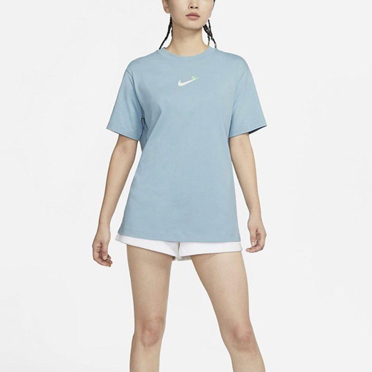 Nike Drop Shoulder Sleeve T Shirt Women's Light Blue DR8998-494
