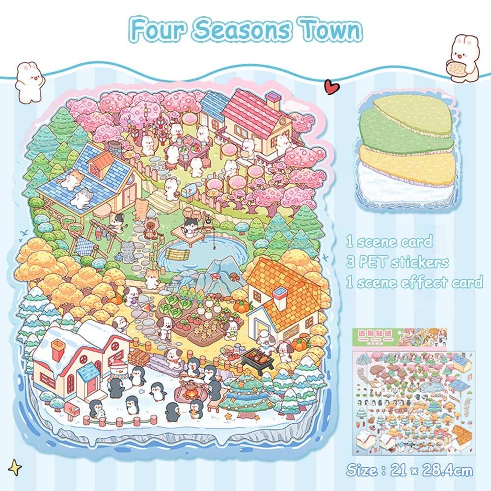 3D Miniature Scene 3D Stickers DIY Visual Stacking Sticker Gifts Hand Account Stickers