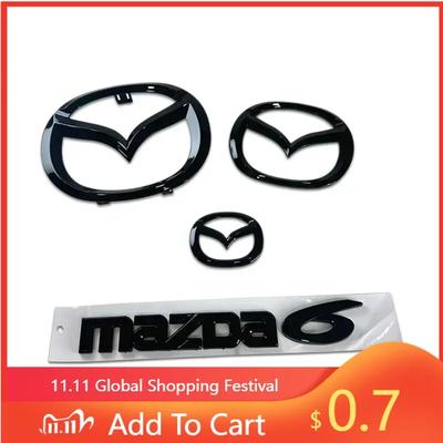2025 Hot Plastic Car Front Trunk Emblem for Mazda 6 Mazda6 Steering Wheel Badge 3D Body Replaced Sticker Rear Tail Refitting Dec