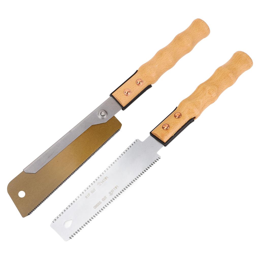 Hand Saw Gold Clip Backsaw and 7 Inch Double Sided Fine Teeth Flush Cut Saw for Woodworking