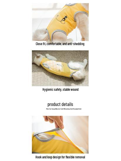 Four Seasons Anti-Lick Spay/Neuter Suit for Cats - Post-Surgery, Weaning & Kitten Protection, Thin Style, Pet Cat/Dog Four-Legged Clothing
