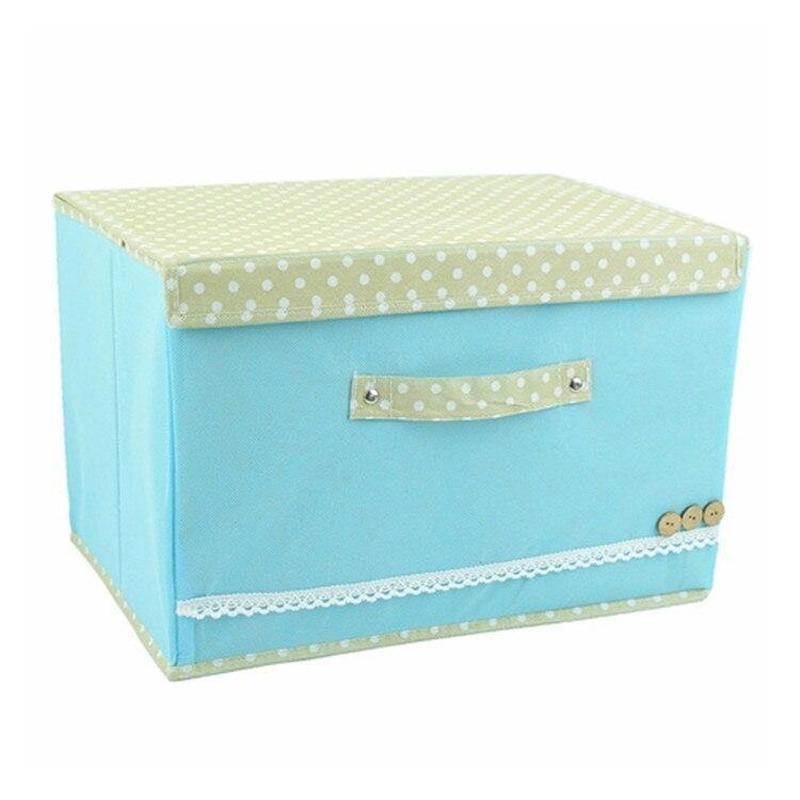1 PC Home Essential Trumpet Pastoral Cloth Buckle Clothing Storage Box Finishing Debris Box Storage Box Buttoned Box