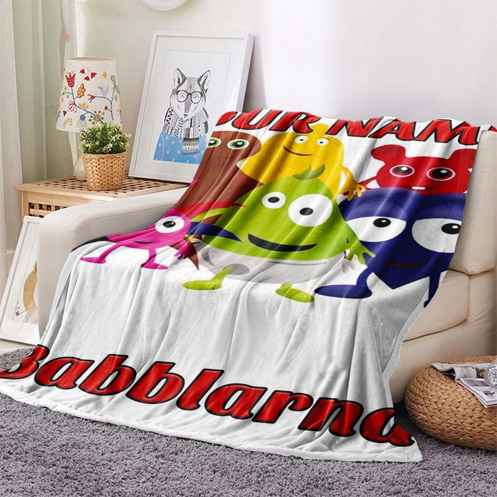 1PC Custom Name Babblarna Patterned Flannel Blanket Suitable For All Seasons for Home Decor Warmth and Comfort Gifts Holiday Present
