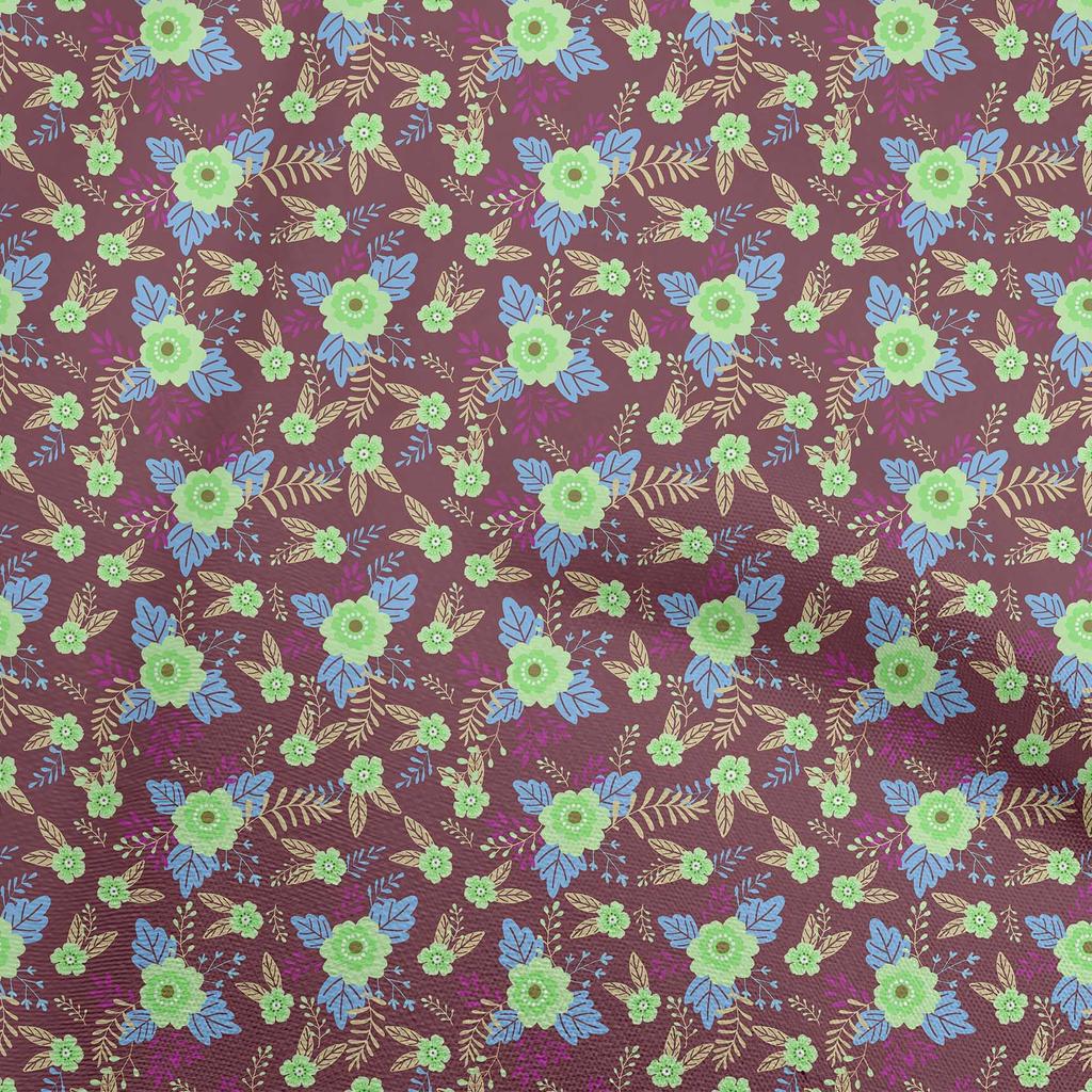 oneOone Cotton Poplin Dark Purple Fabric Kids Floral Quilting Supplies Print Sewing Fabric By The Yard 42 Inch