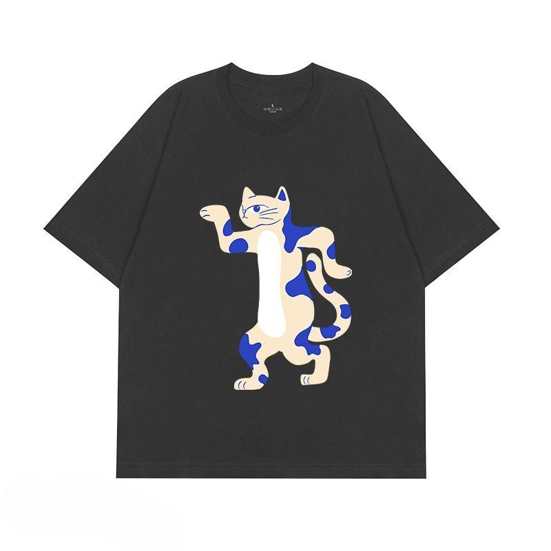 Zábavné pánské tričko s potiskem kočky Letní Vintage Kawaii Pánské Dámské Surfing Plážové Tričko Unisex Prodyšný Ležérní Top