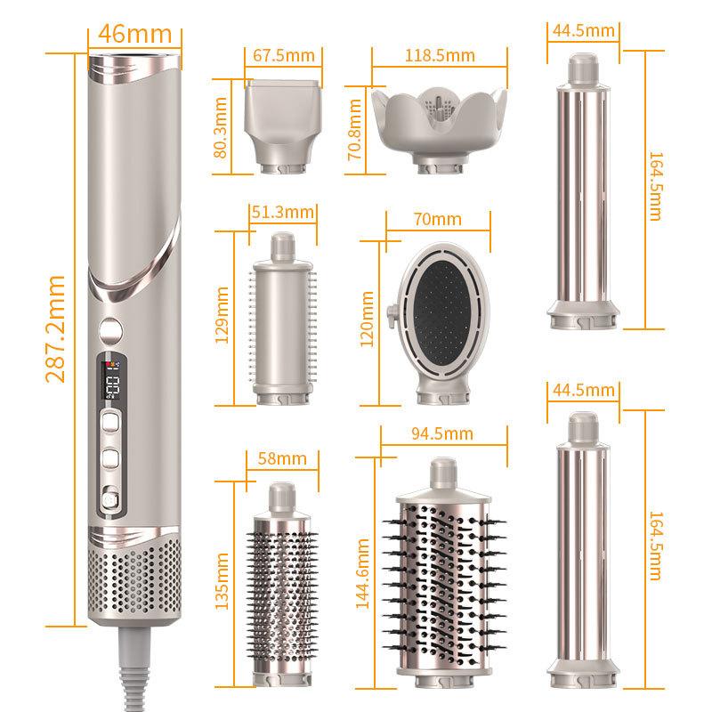 High Speed Hot Air Comb Automatic Roll Eight in One Folding Household Hair Dryer Negative Ion