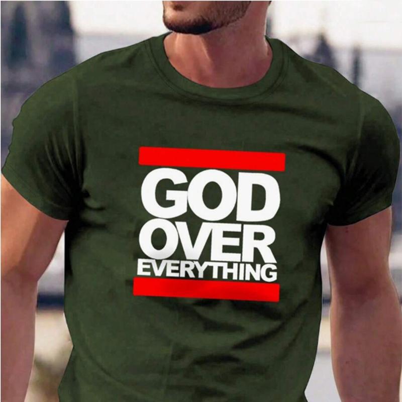 Neues Sommer-Herrenmode-T-Shirt God Over Everything Aufgedrucktes Herren-T-Shirt Top