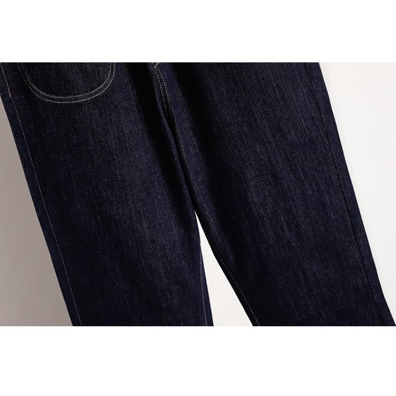 Dimanaf 2025 Plus Size Autumn Women Jeans Pants Denim Flared Pants Elastic Blue High Waist Trousers Oversize New Pants 5XL