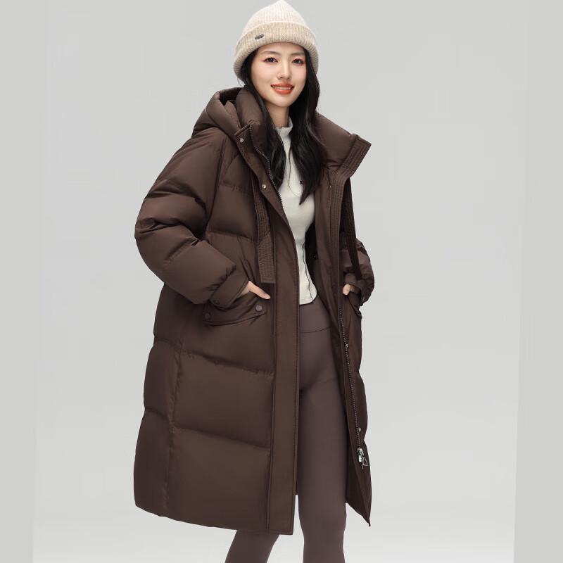 Fengmao Women's Korean Style Detachable Hood Mid-Length Thick Down Jacket FMYL6887