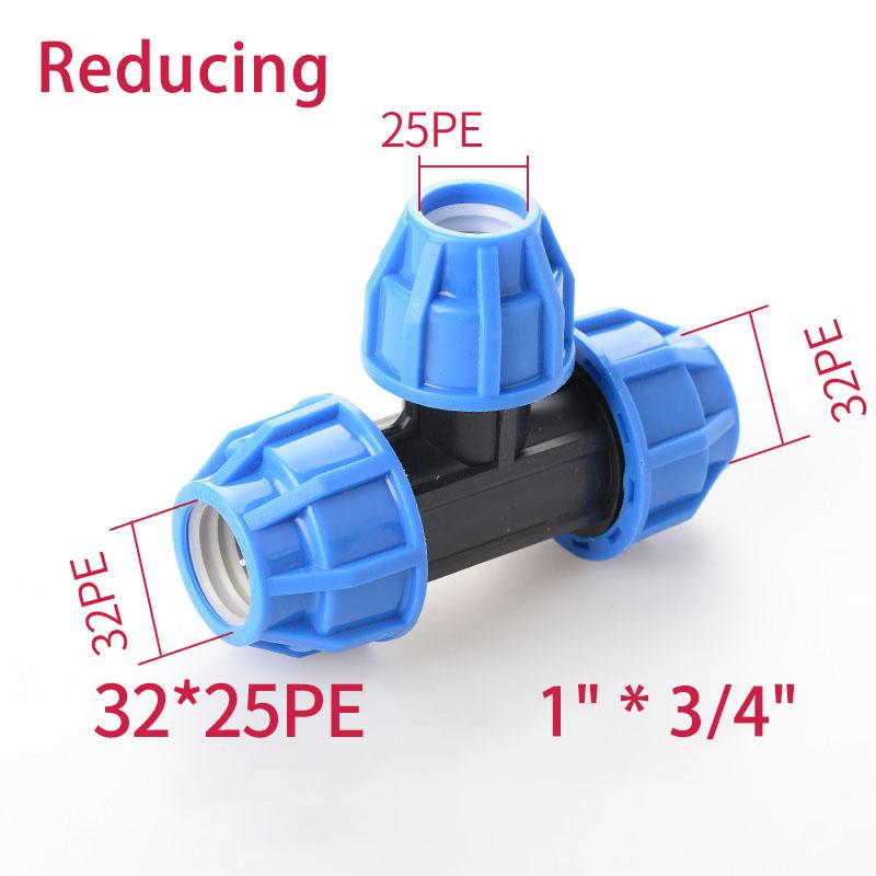 1pcs 20/25/32mm 1/2" 3/4" 1" PE Pipe Quick Connector Elbow Reducing Water Pipe Joint Tap Water Irrigation
