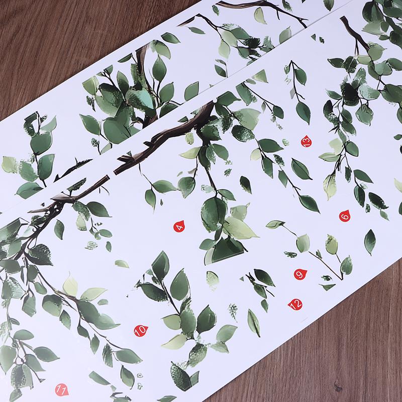 2Pcs/Set Removable Self Adhesive Stickers Tree Branches Leaves Birds Wall Stickers Bedroom Living Room Decoration Accessories