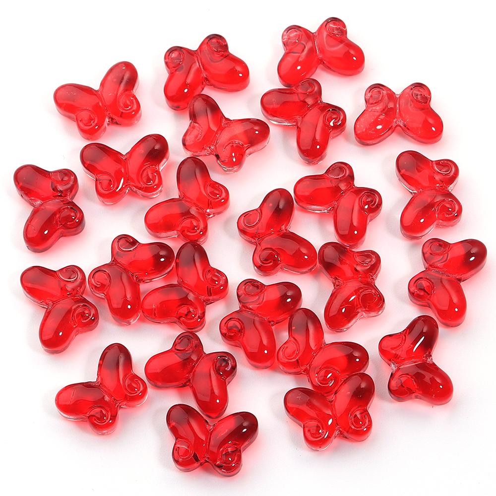 

50pcs 10x15mm Colorful Butterfly Lampwork Beads Loose Czech Glass Bead for Jewelry Making DIY Earring Necklace Butterfly Beads красный