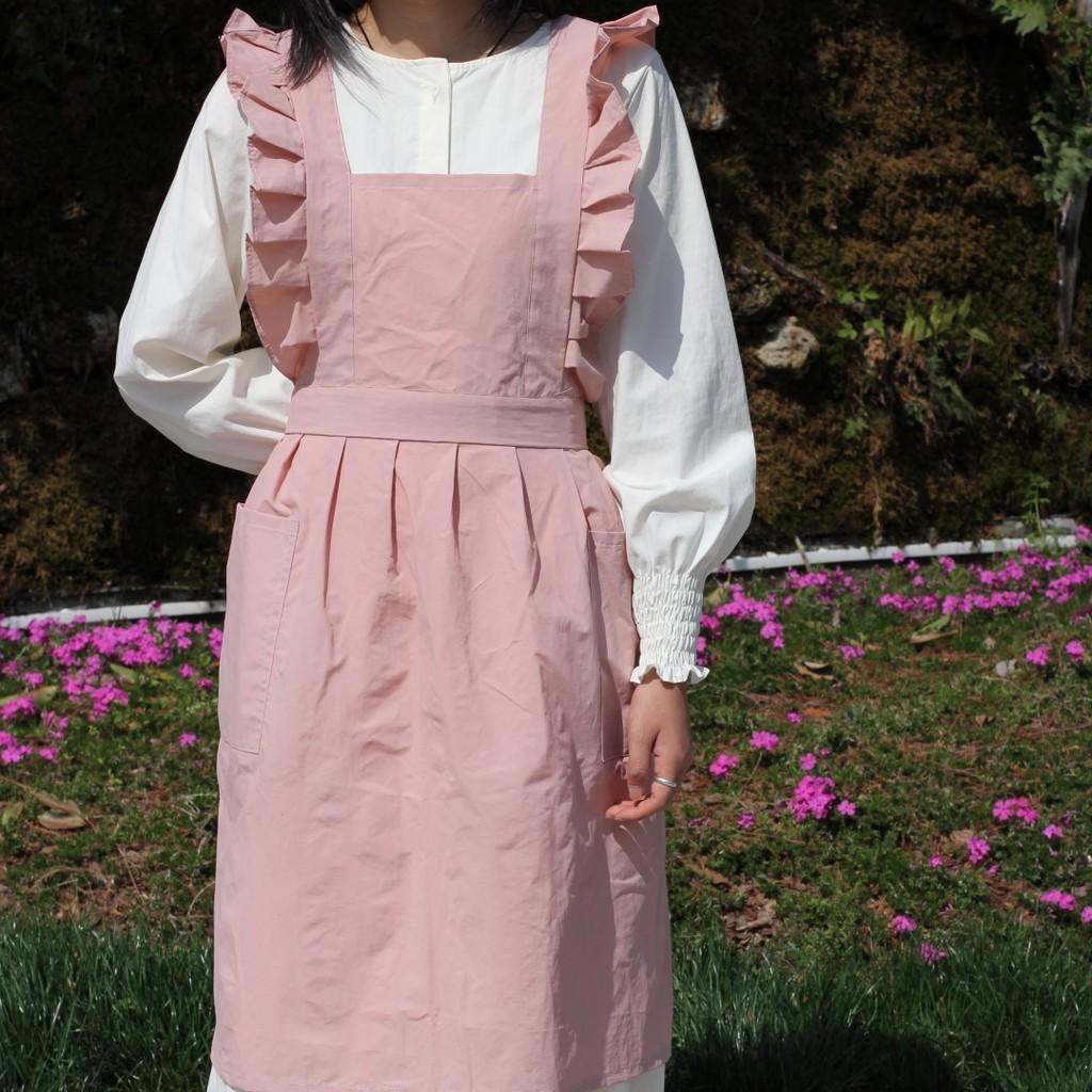 Waterproof Sleeveless Apron For Kitchen And Art With Ruffled Style Crossback