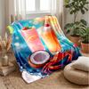 Fruit Cocktail Paradise 1 Theme Blanket Lightweight Warm Flannel Blanket Decorative Throw Blanket for Home Decoration
