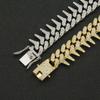 20mm Gothic Thorns Flash Full Rhinestone Miami Cuban Chain Luxury Fashion Men's Necklace For Women Hip Hop Cool Bracelet Jewelry