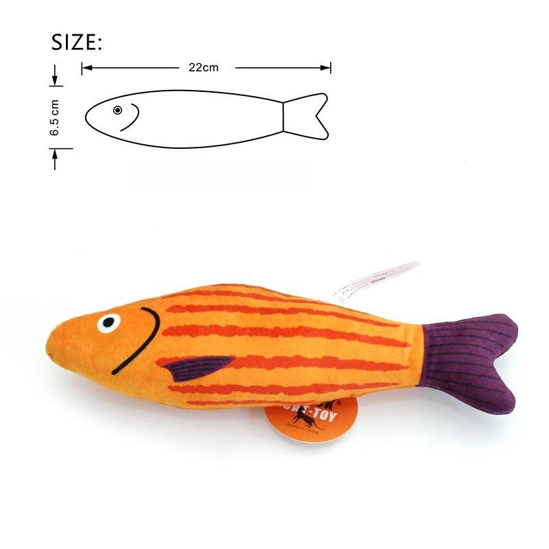 Fish Shape Catnip Cats Toy Soft Bite‑resistant Kitten Plush Toys Stress Relief Interactive Playing Supplies for Indoor Pet Cats