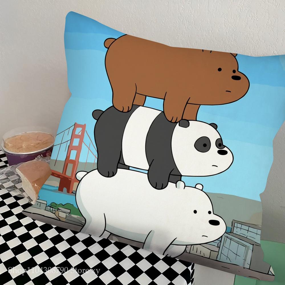 My B-Bare B-Niedźwiadki Kreskówkowe Bajki Poszewka na Poduszkę Kwadratowa Poduszka Sypialnia Sofa Wypoczynek Komfortowa Poduszka Salon Dekoracja Domu