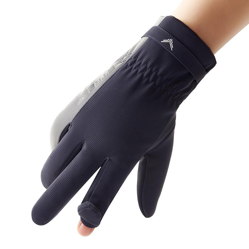 Skin feel Warm Gloves for Men Touch Screen Winter Outdoor Cycling  Reflective Fleece  Thickened  Water Repellent Sports Fingerless Gloves