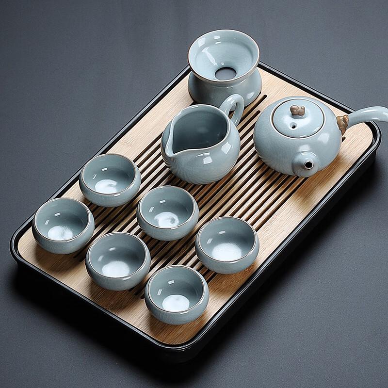 Lainuo Ruyao 10-Piece Tea Set with Side Handle Pot and Tray