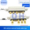 Gold-Plated 9W4 Male/Female Solid Pin High Current D-Sub Connector, Solder Type Plug