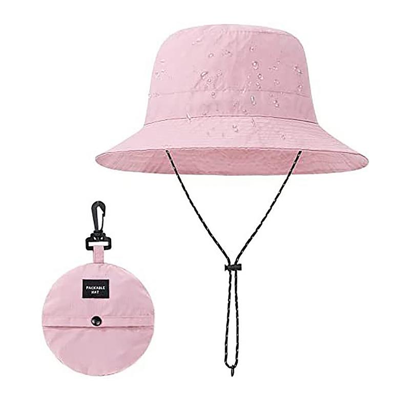 1Pc Summer Adjustable Fisherman Hat Quick Dry Waterproof Drawcord Bucket Hat Unisex Basin Foldable Storage Bucket Caps