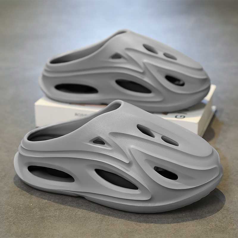 

Туфли с дырками мужские 2025 новая летняя обувь наступающие на дерьмо двухцелевые для подростков наступающие на дерьмо спортивные пляжные сандалии 45 серый