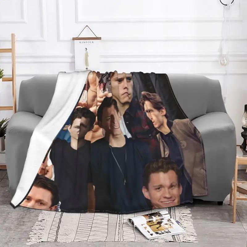 Tom Holland Collage Blankets Comfortable Soft Flannel Winter Throw Blanket for Sofa Car Bedroom