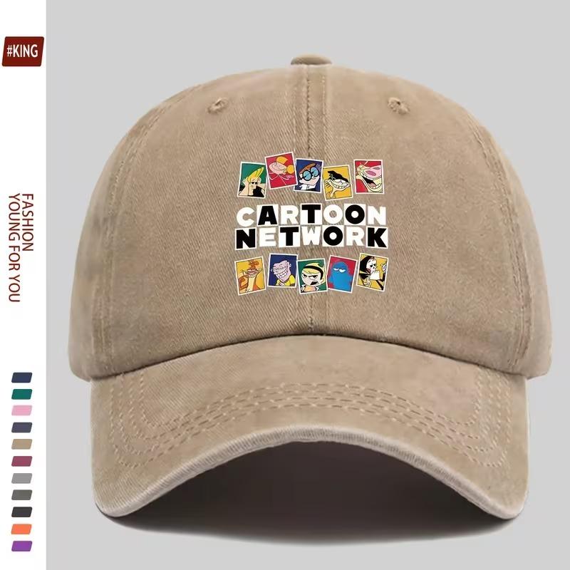 Women'S Cartoon Network Graphic Baseball Cap - Breathable, Slim Fit, Large Head Circumference, Casual Duckbill Hat with Colorful