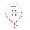Rhinestone Bride Jewelry Sets for Women Flower Choker Earrings Wedding Dress Bridal Accessories