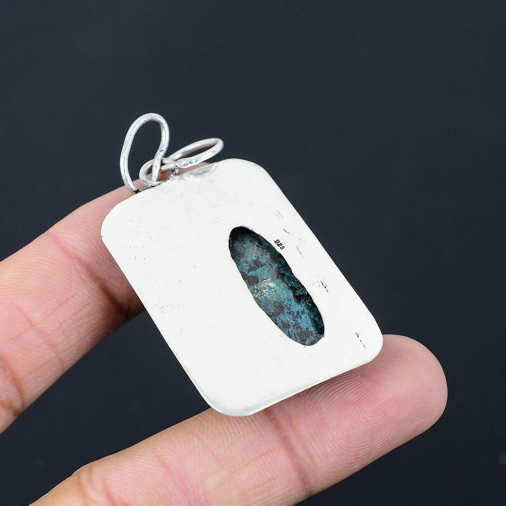 Mothers day Deal 925 Sterling Silver African Chrysocolla Stone Pendant Jewelry