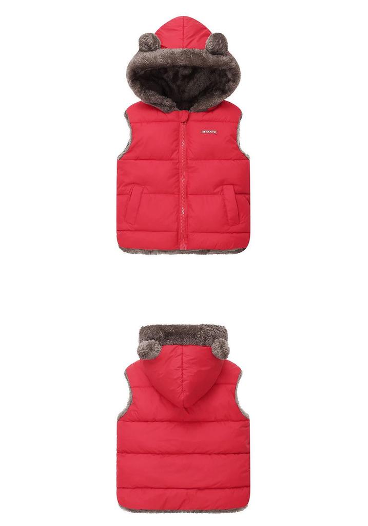 Gilet Imbottito in Cotone con Cappuccio per Bambini, Autunno/Inverno 2026 Unisex Caldo con Interno in Pile per Bambini.