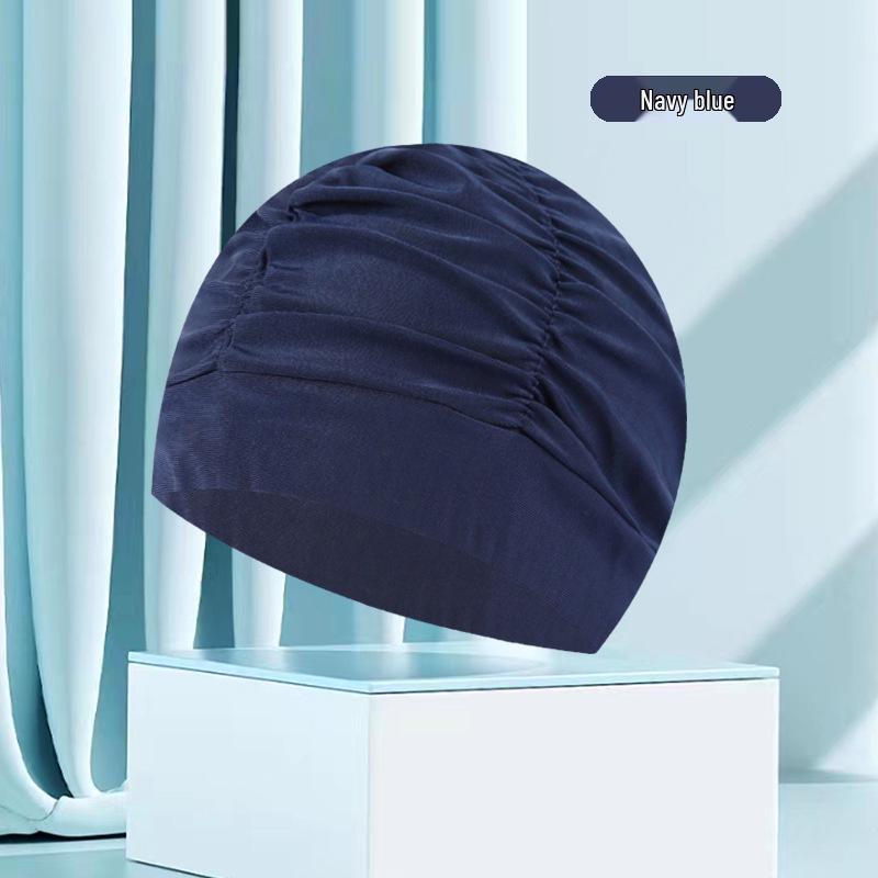 Dámská květinová plisovaná plavecká čepice nadměrné velikosti - Nepřiléhavý střih, Jednobarevná, Módní látkový design