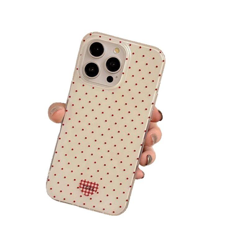 Single Layer Grid Love Wave Point for IPhone 16 Pomax for Apple 15pr Phone Case 14 New Model 13 Cartoon 12