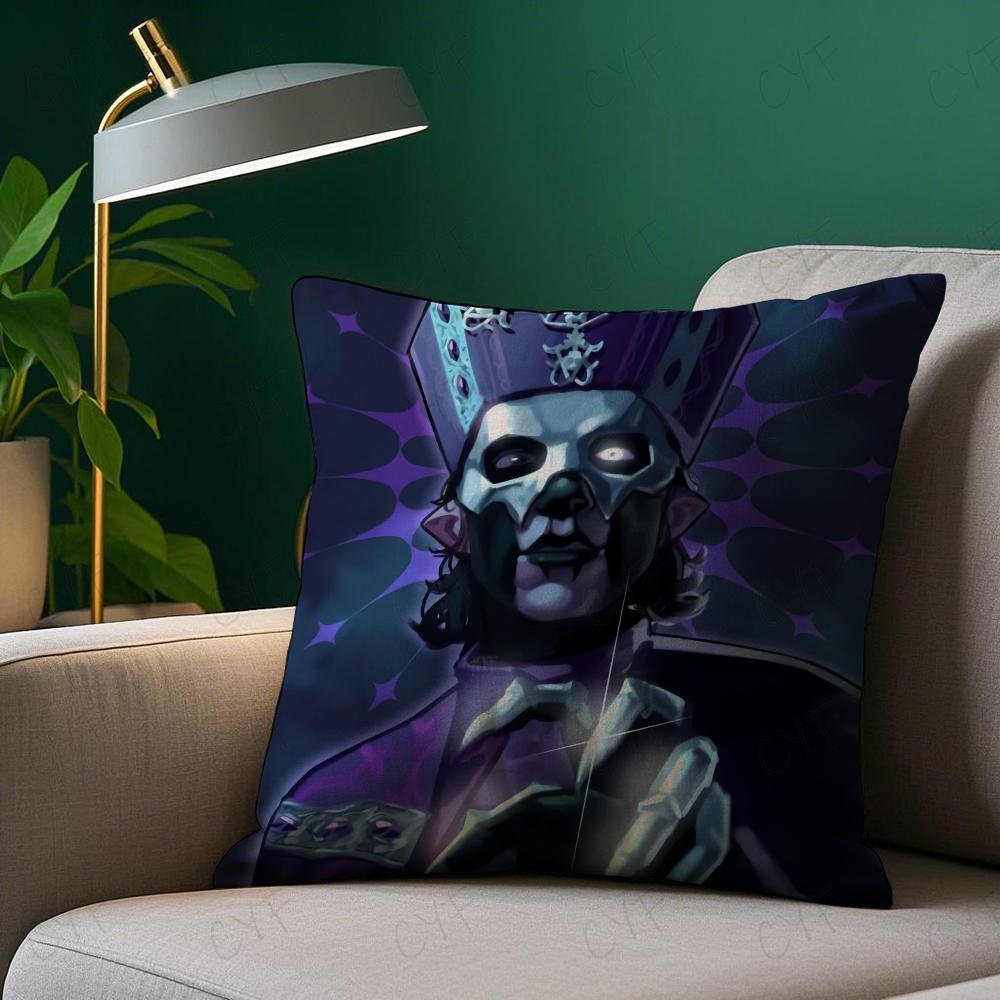 Rock G-Ghost Heavy Metal Band Pillow Case Anti-dustmite Pillowcase Invisible zipper silky short plush Sofa cushion cover
