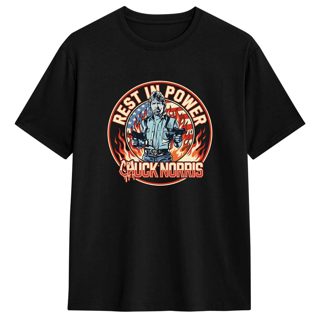 Chuck Norris T Shirt Harajuku T Shirts ShortSleeved Vintage Tshirt Summer Cotton Oversized Top Tees
