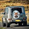 1pc Red Fox in the Snow Car Spare Tire Cover, 2D Printed Wheel Protective Cover, Universal Dustproof Tire Cover, Fits 14/15/16/17 Inch Tires, Easy Ins