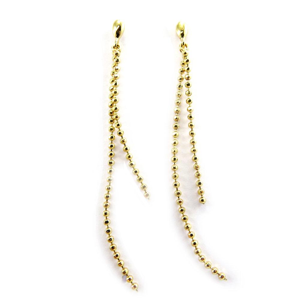 Les Trésors De Lily [L7042] - Gold Plated 'Marbles' Earrings - 60 Mm