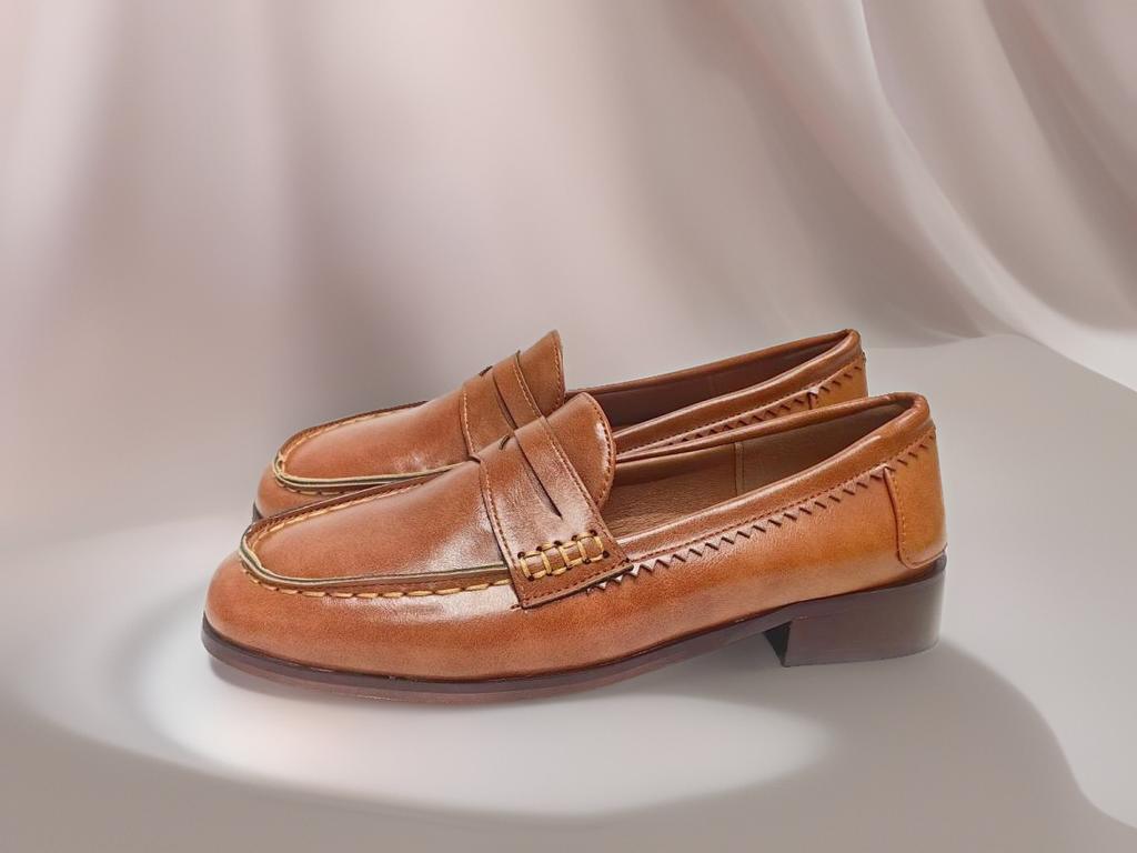 Spring and Autumn Casual Low-heeled Women's Shoes Black PU Yellow-brown Women's Single Shoes Large-size Shoes