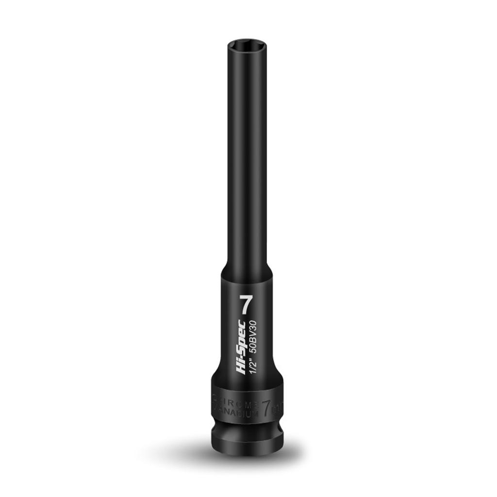 Adaptateur Douille à Choc 1/2 Pouce Écrou Douilles Métriques Extension Tige Hexagonale Pour Manche d'Outil Tournevis Adaptateur Clé 7-24 mm