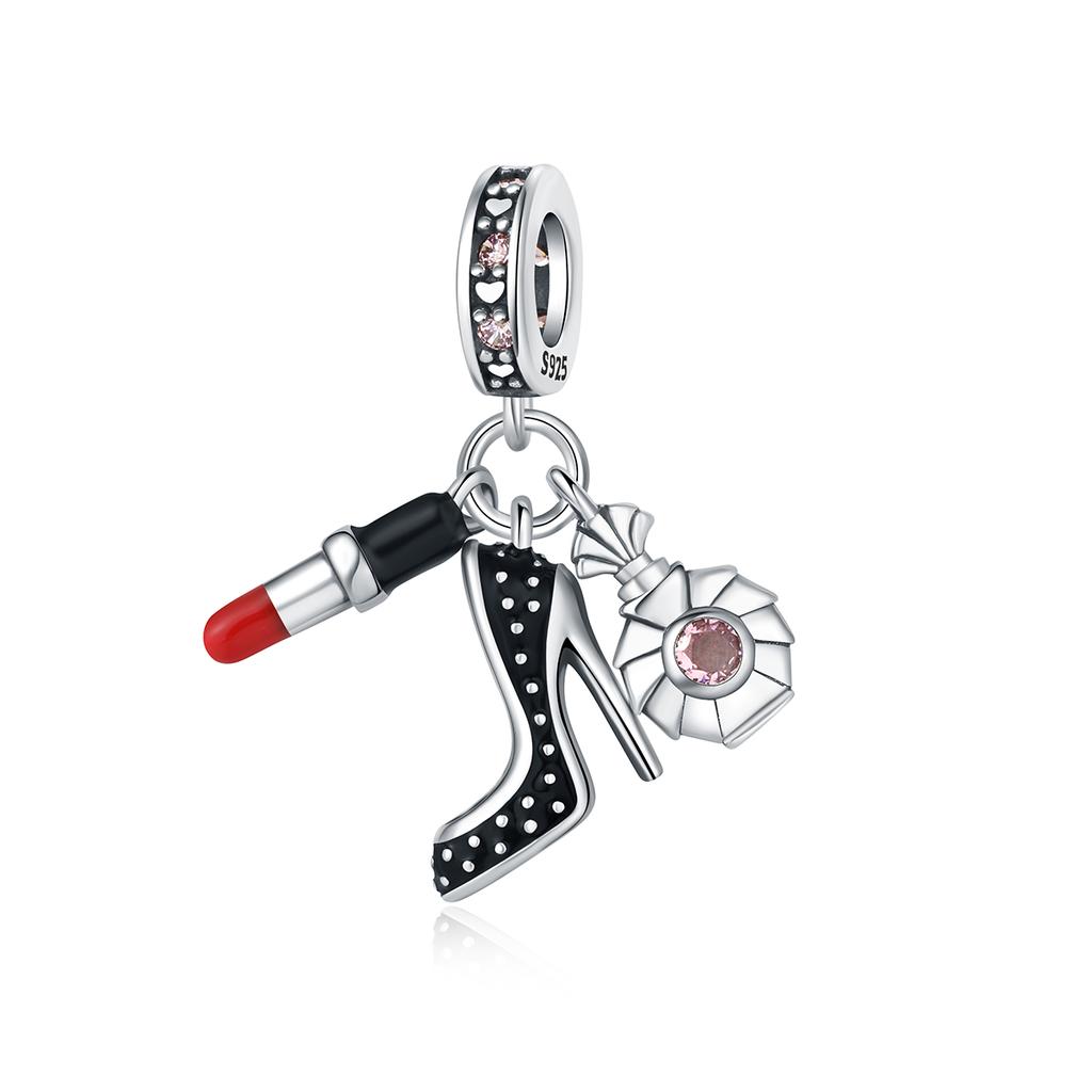 Copper Red High-Heeled Shoes Perfume Charms Fit Originalbracelet Charm Bead Necklace Diy Female Jewelry
