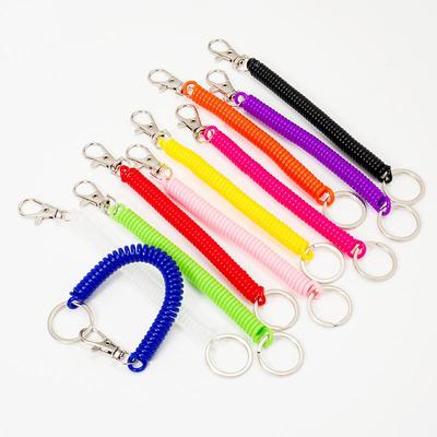 Plastic Retractable Spring Rope Keychain with EVA, Elastic Cord, and Card Holder Lanyard